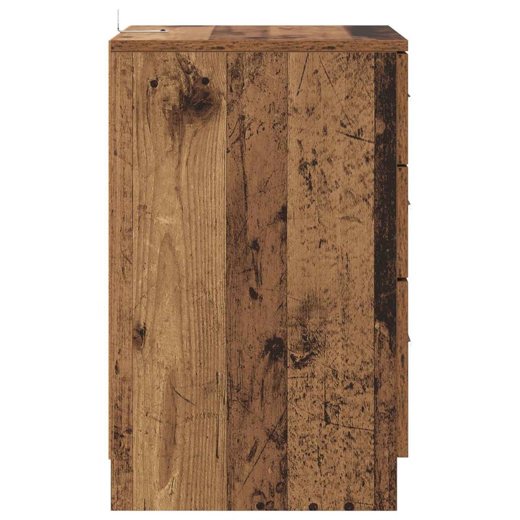 Nightstand with Drawers Reclaimed Wood Look 40 x 40 x 63 cm Engineered Wood