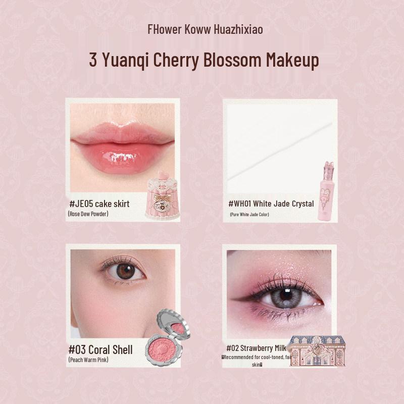 Flower Knows Makeup Set: Blush, Lip Glaze, Concealer, Eyeshadow - Perfect New Year Gift for Her