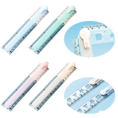 Clear Scale Foldable Ruler Foldable Measuring Ruler Multifunctional Geometric Drawing Ruler  Gift