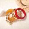 Exaggerated and simple design sense CCB resin geometric four-piece women's bracelet fashion trend daily wear
