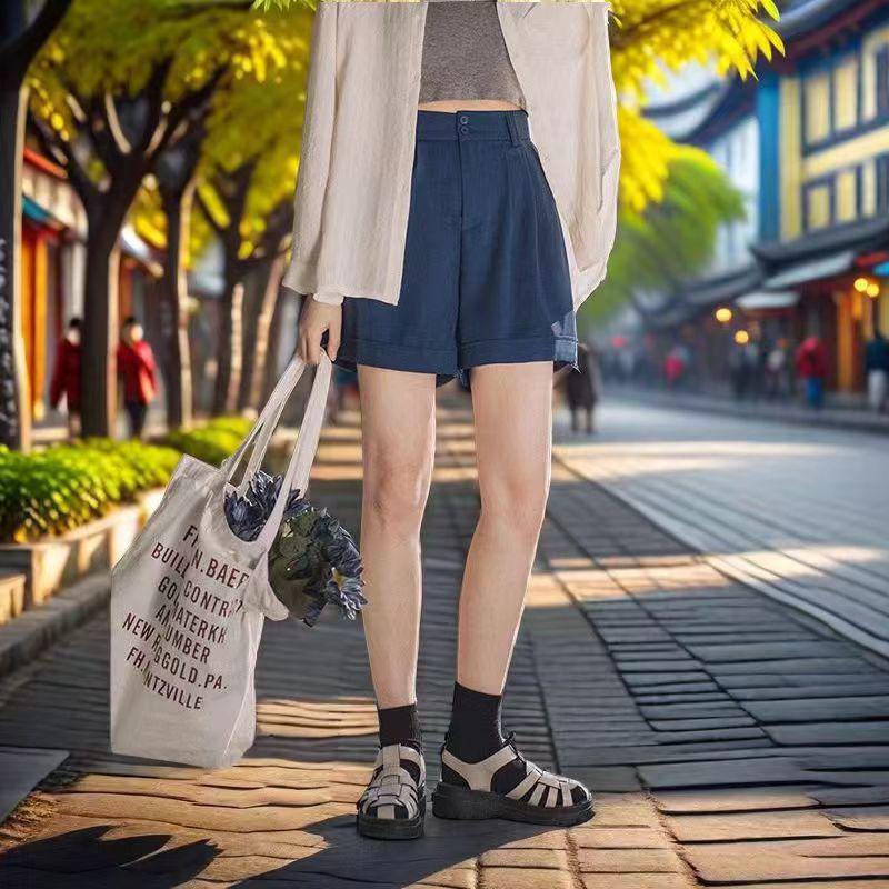 Women s High-Waisted Wide-Leg Shorts - 2026 Summer Korean Style, A-line, Versatile Casual Trousers S