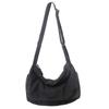 Crossmarberry Canvas Tote A4 Large Zipper Perfect for and Stylish and Cute Black Canvas Shoulder Bag with Zipper Korean Women's Bag, Large,