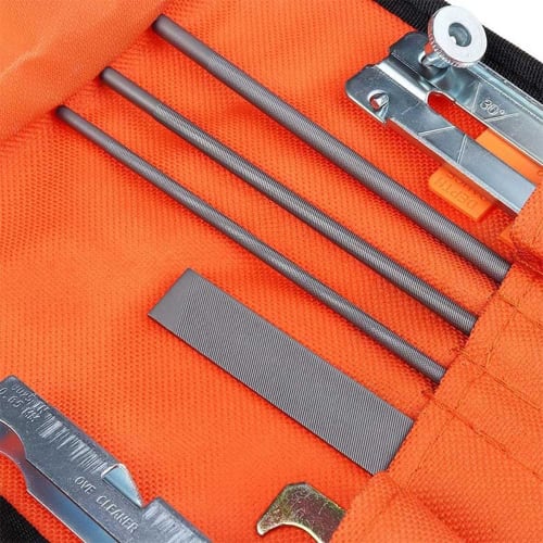 BTtime Chainsaw Sharpening Set, 11-Piece Set, Includes Sharpening Clamp, Sharpening Holder, 3 Types of Round Files (4.0mm/4.8mm/5.5mm), Flat File, Fil