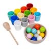 Balls In Cups,Rainbow Color Sorting Toy,Preschool Learning Toy.Wooden,Wooden,Rainbow Ball Toy for