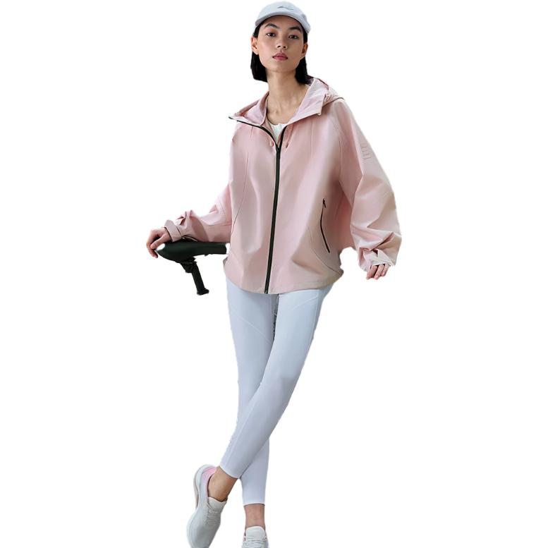 Li-Ning Solid Color Hooded Sports Windbreaker Women Outerwear Light-Pink AFDT850-3