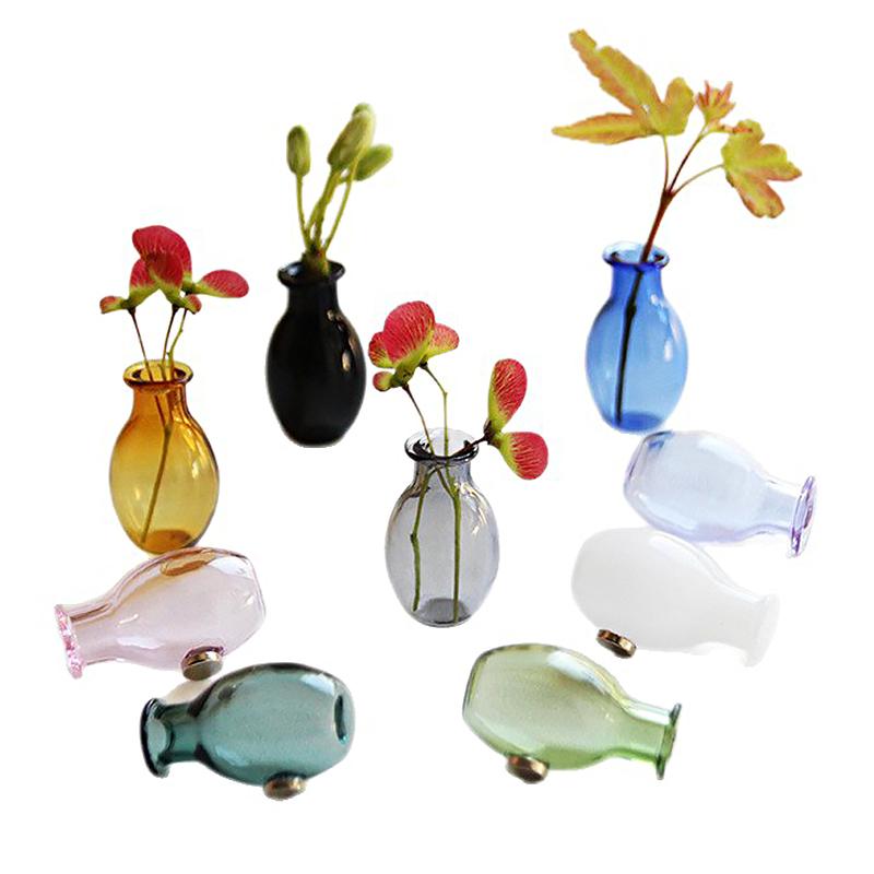 1PC Vase Magnet Mini Fridge Magnetic Vase Home Decoration Glass Refrigerator Sticker 3D 28x17mm