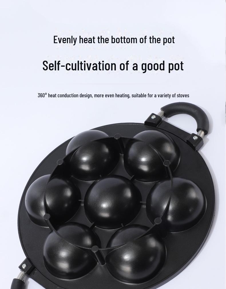 Uncoated Octopus Meatball Omelette Pan: Non-stick, Deepened Egg Dumpling Mold
