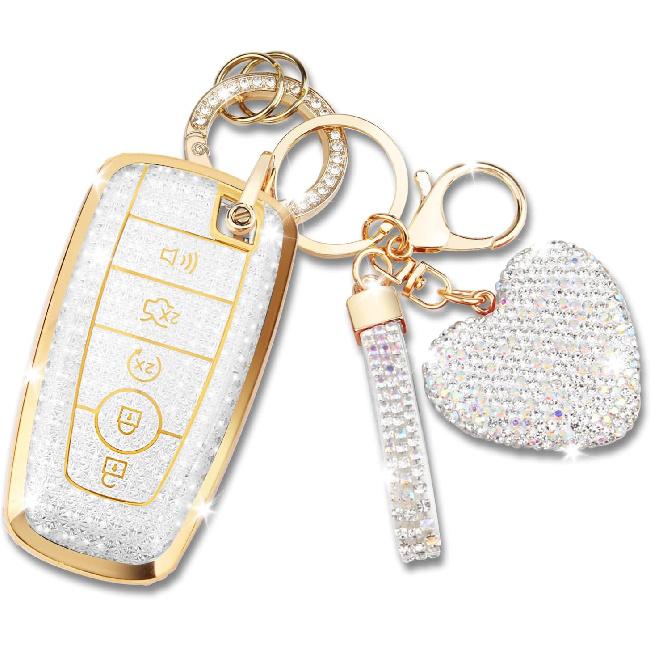 Car Key Cover for Ford, Soft TPU Protection Key Case Compatible With Ford Maverick Lincoln Fusion F150 F250 F350 F450 F550, 5 Buttons Remote Key