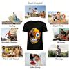 Melting Half Skull With Glasses Graphic Novelty Tee Pure cotton T-shirt