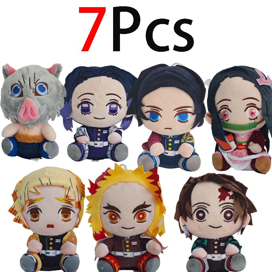 20cm Hot Anime 7styles Plush Dolls Kimetsu No Yaiba Kamado Tanjirou Nezuko Zenitsu Kyoujurou Toys Gifts