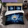 Set Lenzuola Manchester City Modello 3 Pezzi Morbida Copripiumino in Microfibra con Federe per Camera da Letto