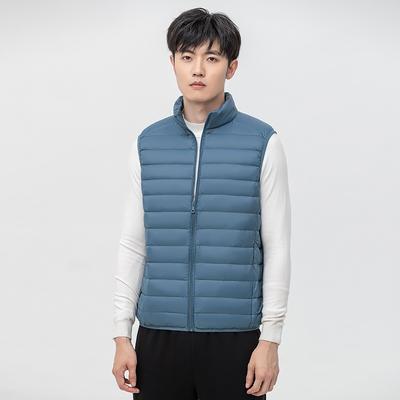 Genuine Down Vest Men's Short New Fashion Trendy Lightweight Warm Slim Waistcoat Autumn and Winter Vest
