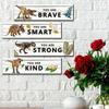 4Pcs Wooden Dinosaur Hanging Doorplate Creative Wall Signage Wall Decoration Door Pendant  Home