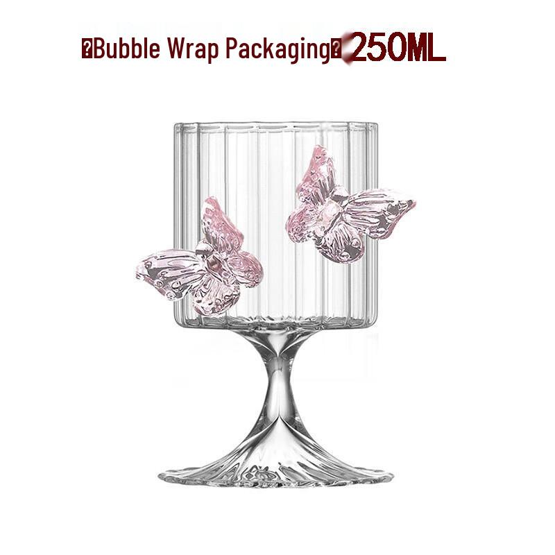 Elegant Butterfly Decorated Borosilicate Glass Cup