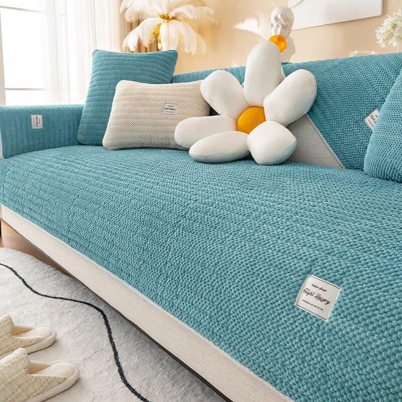 

Kış kalın sıcak peluş kapitone kanepe kılıfı Modern katı kuzu kadife каймаз канепе хавлу супер юмушак sıcak kanepe kılıfı L шекли 70x70cm 1pcs