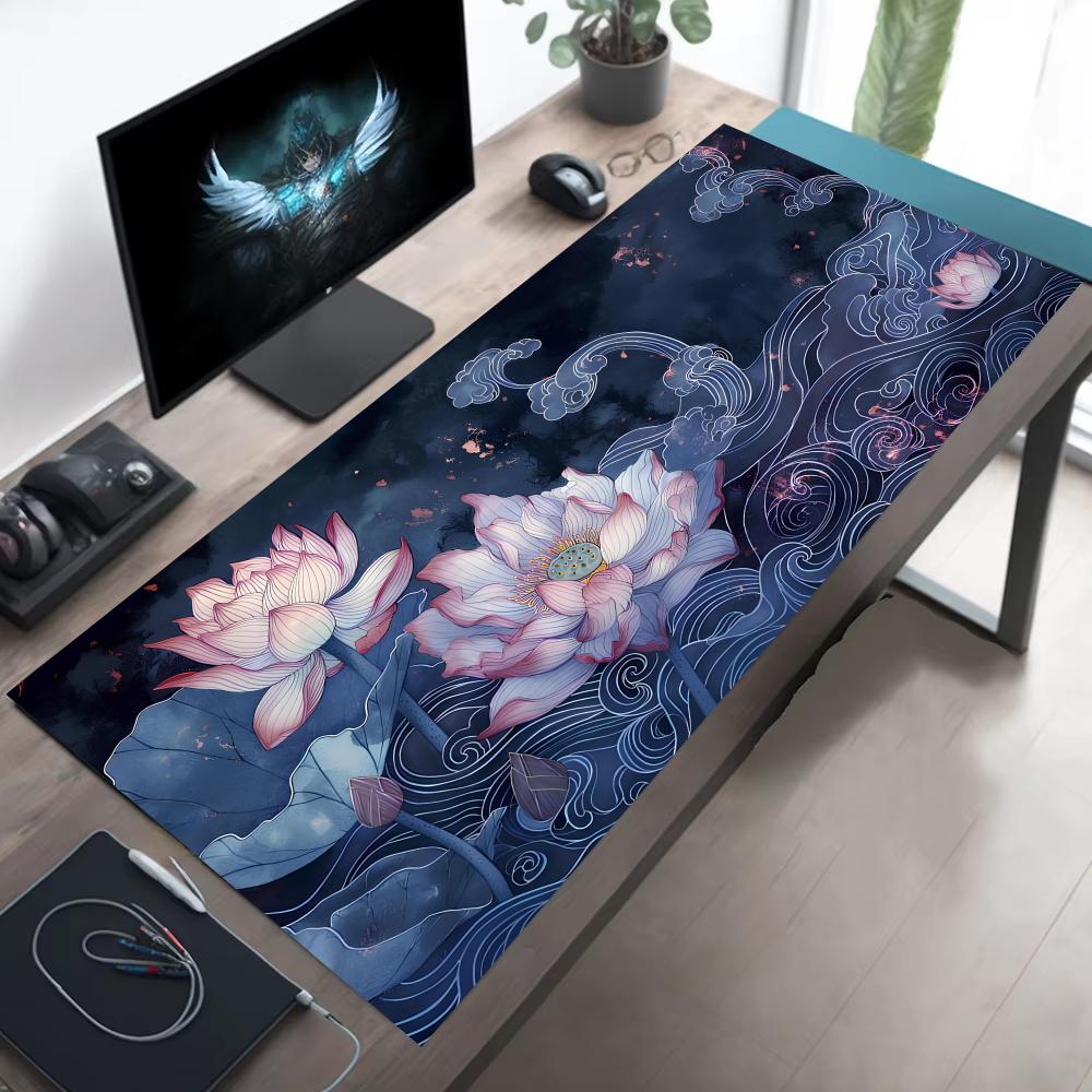Pond Lotus Leaf Mouse Pad Large Keyboard MousePad PC Gaming Rubber Anti-slip Playmat XXL Computer Gamers Work Office Desk Mat