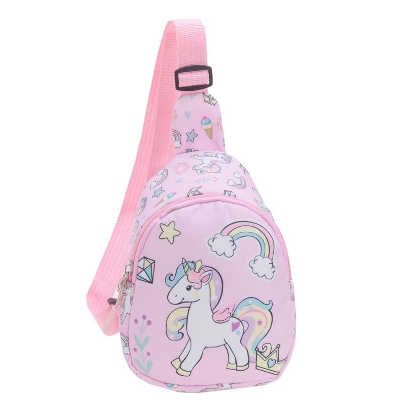 Unicorn Cartoon Cute Children Crossbody Bag Printed Pattern Daily Lightweight