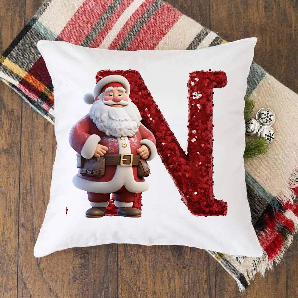 

Наволочка с принтом в виде рождественской буквы 26, наволочка для осенних праздников, рождественский подарок, декор для зимней вечеринки, наволочка для детской комнаты и дома
