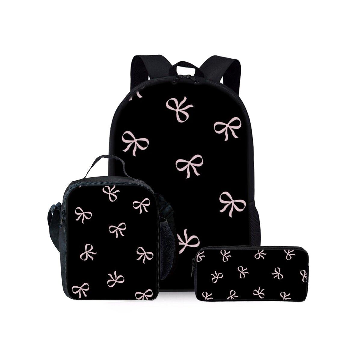 Drie delige rugzakset met strikprint voor jongens en meisjes Beste Cadeaus 2D Platte Cartoon Schooltas voor Kinderen