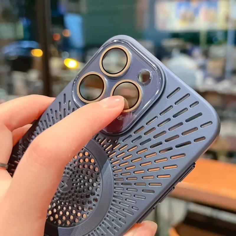 Ultra Slim Heat Breathable Phone Case For iPhone 16 Pro Max Plus 14 13 12 15 Pro Max For Magsafe Magnetic Wireless Charger Cover
