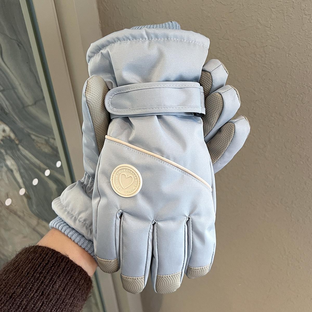 

Лыжные перчатки зимние женские с сенсорным экраном на всю ладонь 2025 новые бархатные утолщенные теплые от холода для катания на открытом воздухе пять пальцев тренд One size синий