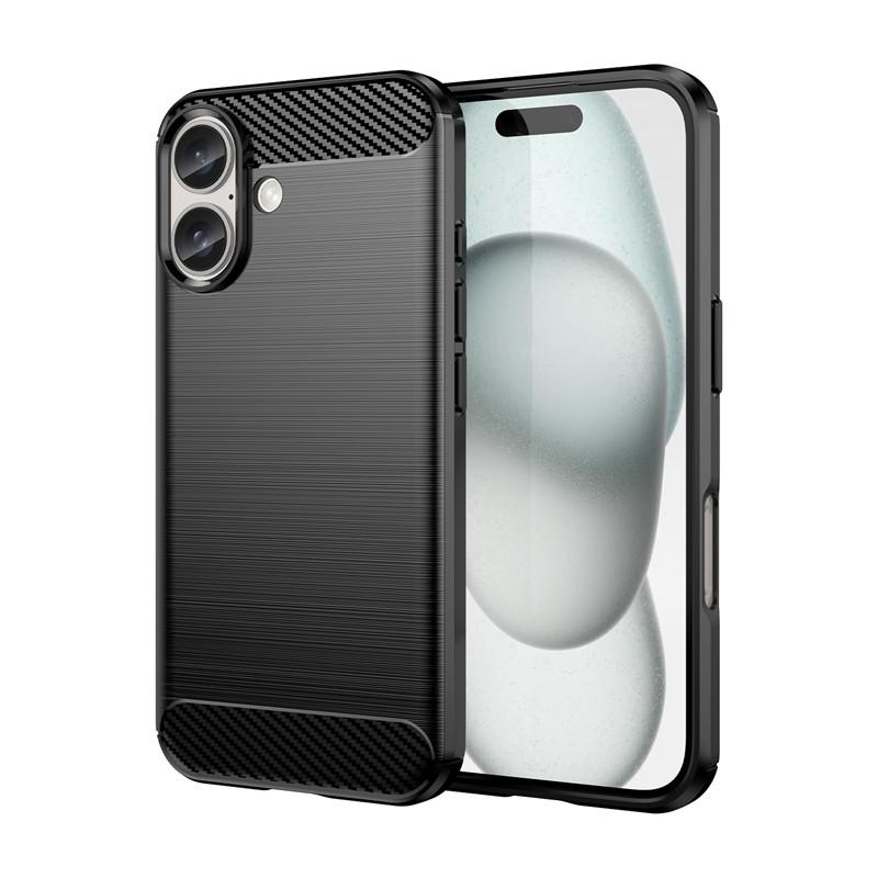 For iPhone 16 Case For Apple iPhone 16 Pro Max Cover Bumper Shockproof Silicone TPU Protective Phone Black Cover For iPhone 16