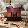 Anime Samurai Champloo Cushion Cover Anti-dustmite Pillowcase Invisible Zipper Silky Short Plush Sofa Cushion Cover