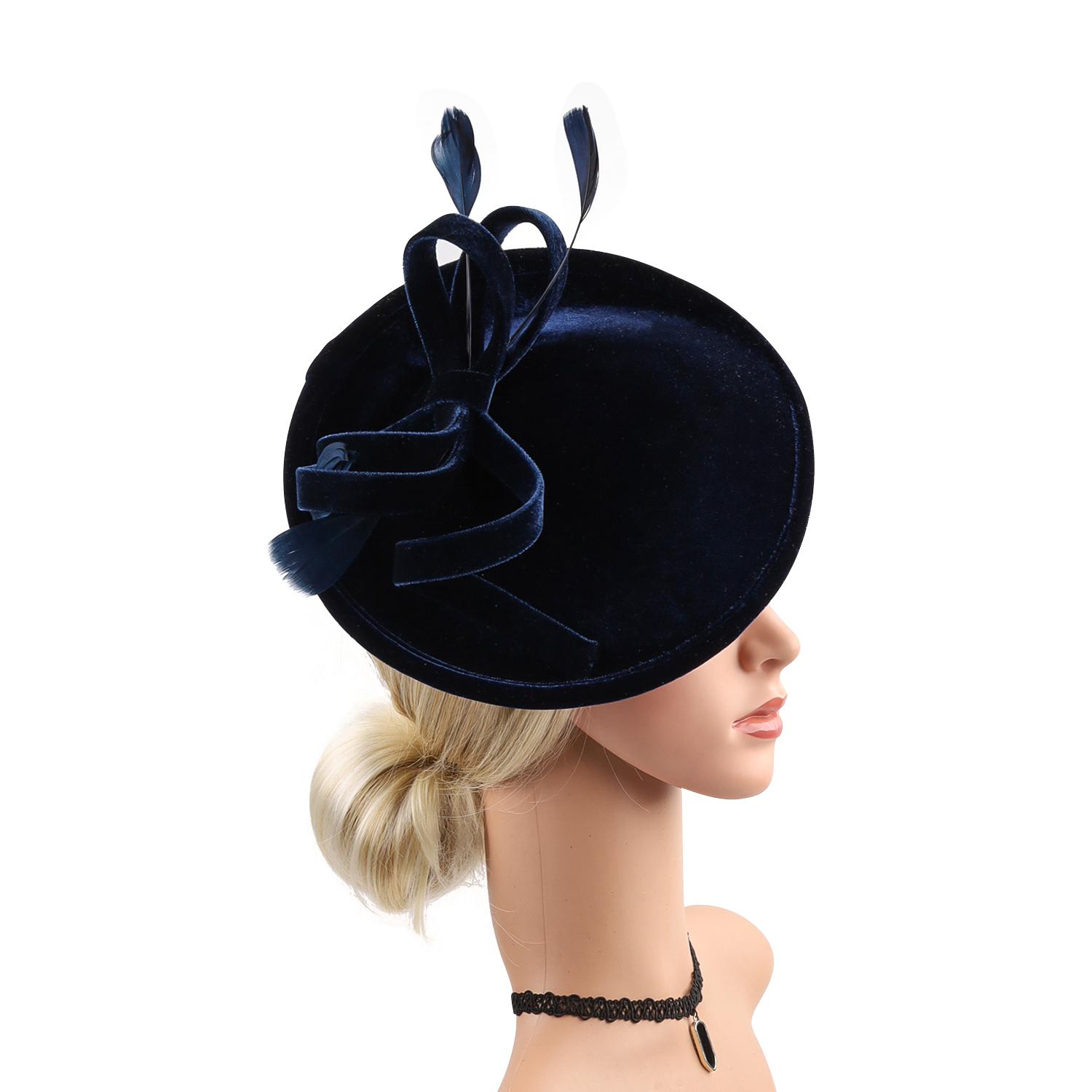 Dames Elegante Fascinator Fluwelen Hoofdband Vintage Hoofddeksel Kerst Decoratie Feest Dans Haar Accessoires Bruiloften Hoofdband Dames Vloot