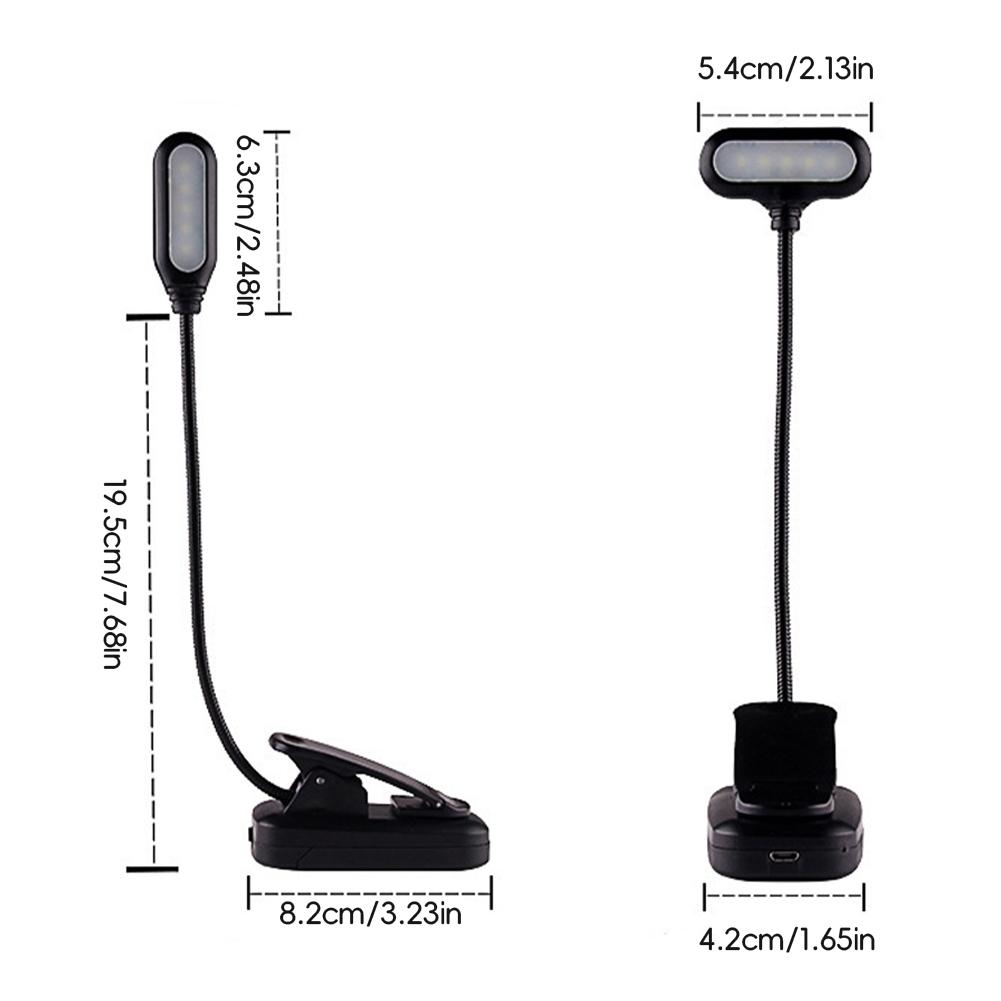 LED Eye Protection Book Night Light Adjustable Mini Clip-On Study Desk Lamp Battery Powered Flexible for Travel Bedroom Reading
