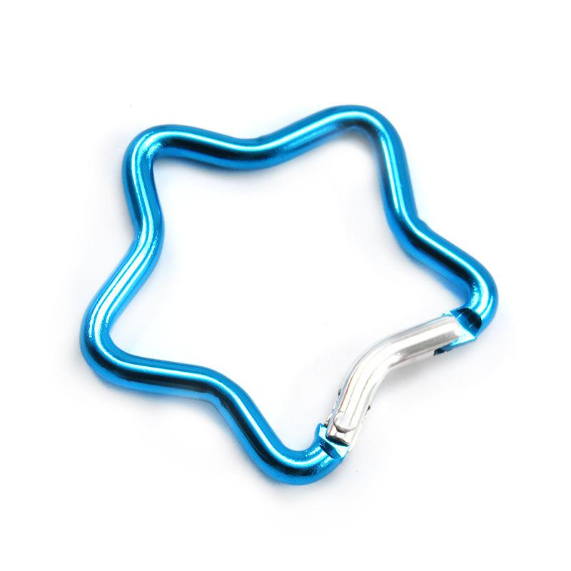 1/2/5PCS Outdoor Star Shaped Spring Locking Carabiner Clip Keychains for Backpack Camping Hiking Traveling Multicolour
