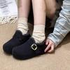 Autumn and winter velvet Boken shoes 2025 new inner height increase, thickening and height increase, one-pedal bag head shoes, warm casual single shoe
