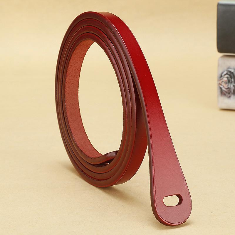 Genuine Leather Womens Thin Waist Belt With Tie Knot Buckle For Dress And Casual Outfits