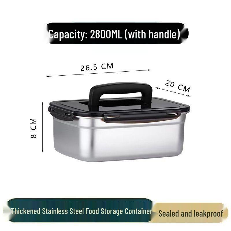 304 Stainless Steel Square Lunch and Storage Box with Lid