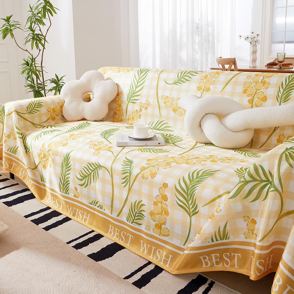 Sofa Cover Cloth Summer Sofa Slipcover All Wrapped Cover Cover Summer Sofa Cover Ice Silk Sofa Cushion Gauze Kerchief Cushion