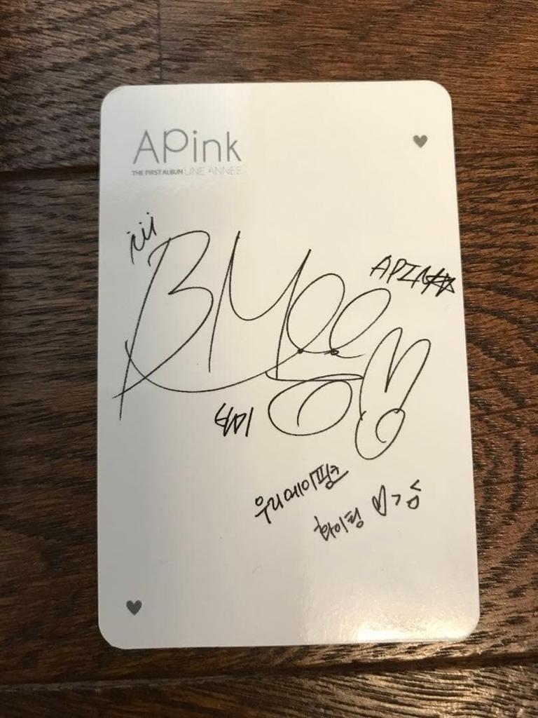 [USED] Apink Autographed Postcard CD Trading Card Rare