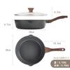 SENSARTE Deep Frying with Marble Easy to Chinese High Heat 1 Year Grey Pan, 28cm, Lid, Coat, IH/Gas Compatible, Stir-Fry Pan, Non-stick, Clean, Wok,