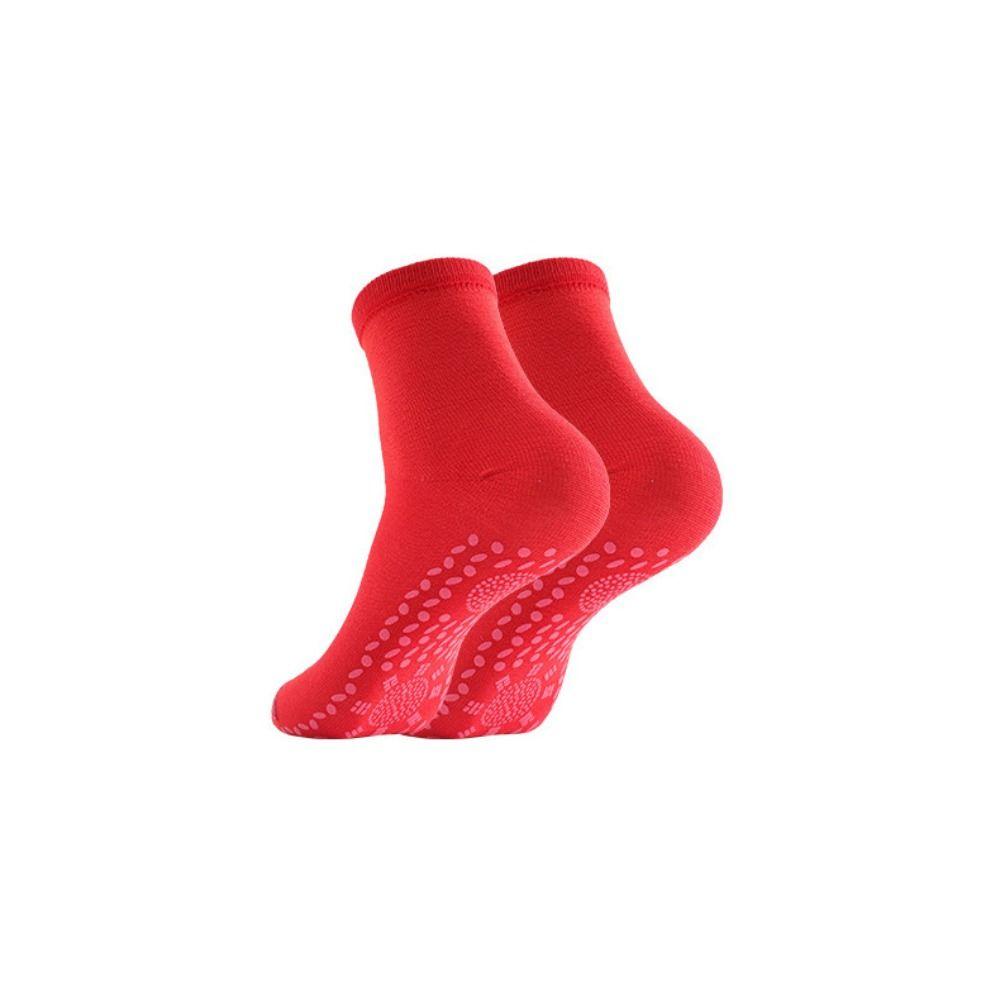 

New Unisex Self Heating Socks Comfortable Therapy Cotton Socks Anti-Freezing Massage Foot Care Socks Women червоний