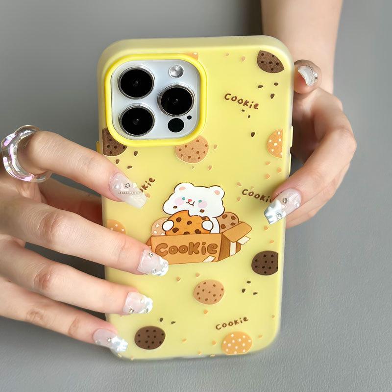 Skinny iPhone 16 Lanyard Case Compatible and fits 15 14 13 12/11promax /xsmax/xr Biscuit Bear