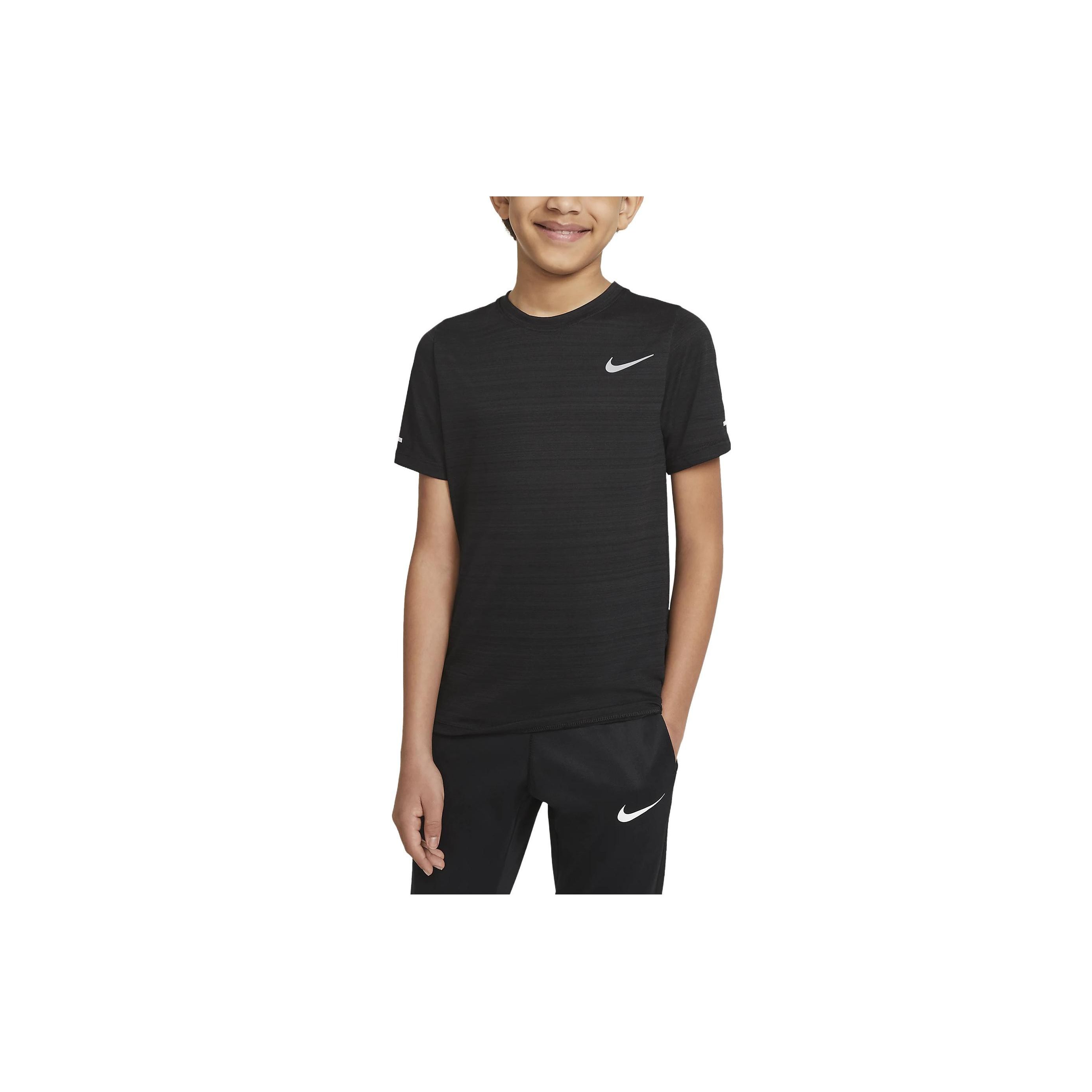 

Nike Dri-FIT Miler Логотип Многоцветная Футболка с коротким рукавом и круглым вырезом Детские топы Черный DD3055-010 M