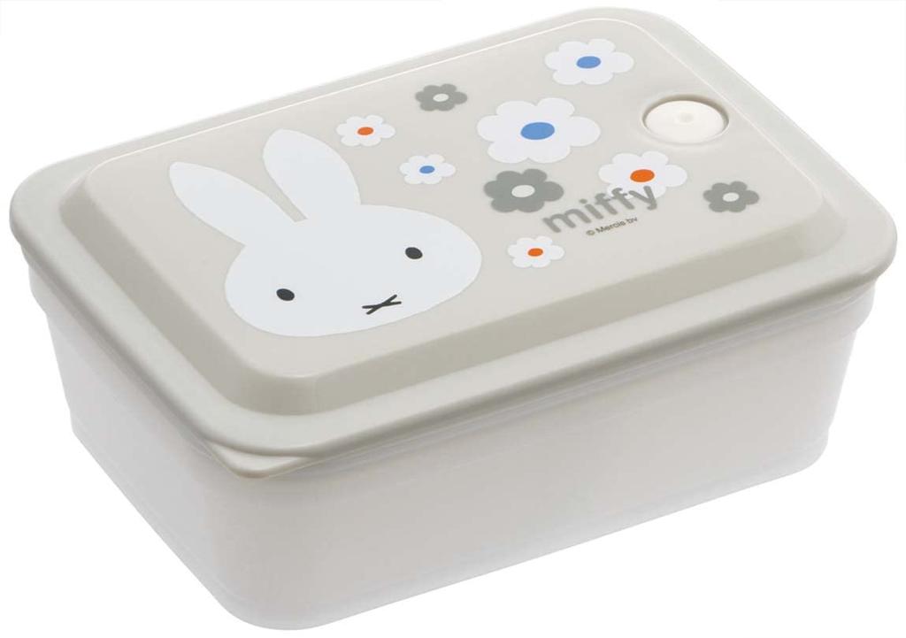 Skater Storage Silver Ion Fluffy Integrated Gasket with Air Single Miffy Container, (Ag+) Antibacterial, Storage, Valve, 600ml, Tier, Monotone,