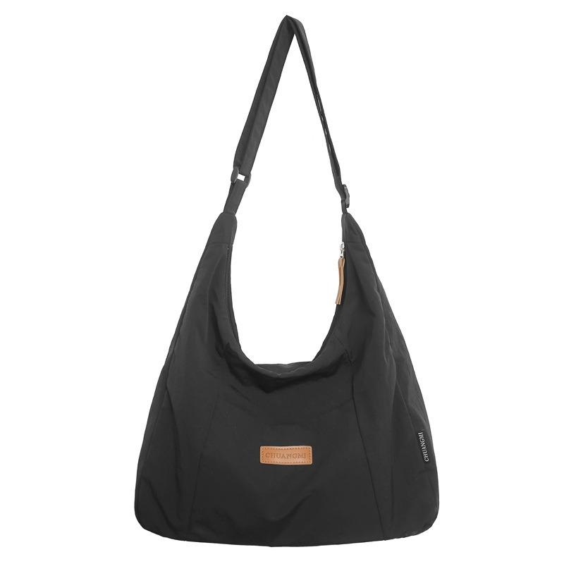 New student canvas bag fashionable solid color shoulder messenger bag large capacity tote bag casual