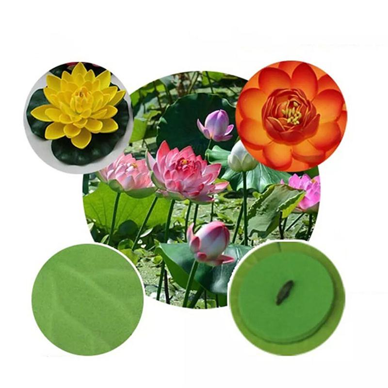 10cm/17cm Lotus Artificial Plantă Falsă Decor Iaz Nufăr Artificial Spumă Plutitoare Lotus Acasă Grădină Acvariu Floare Falsă