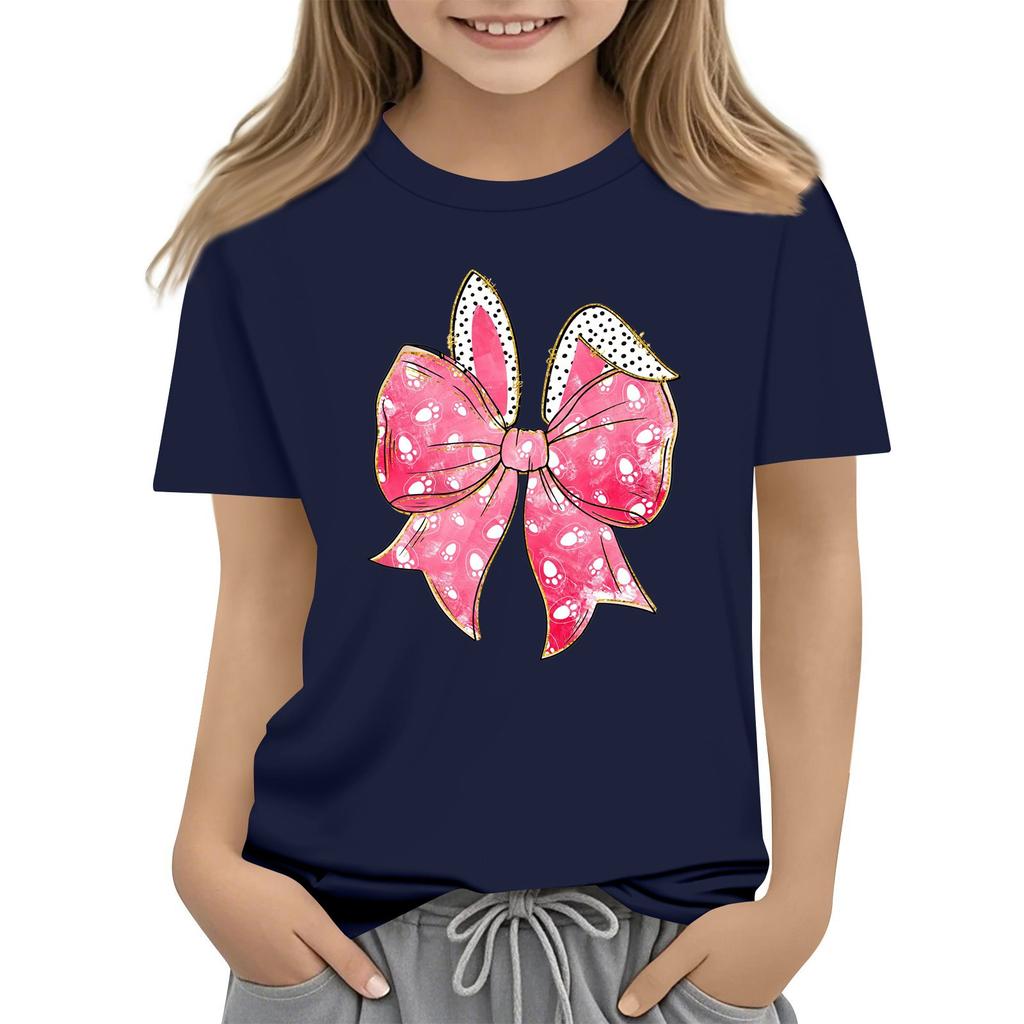 Sommer Kinder Rundhals Oberteil Ostern Kurzarm T-Shirt Oberteil Unterteile