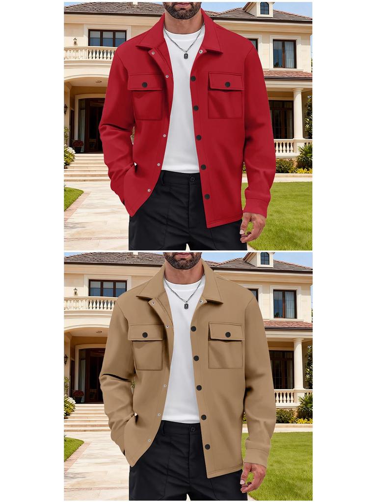 Men's Retro Heavy-Duty Fleece-Lined Single-Breasted Lapel Jacket