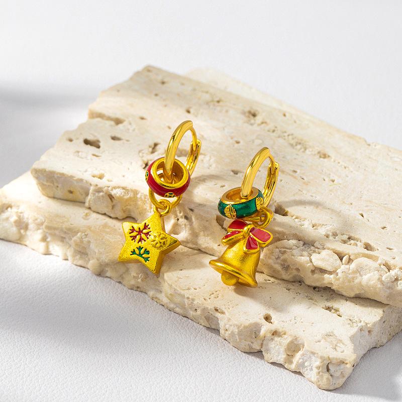 Original new Chinese retro one multi-wear enamel drop glaze earrings light luxury high sense fashion temperament medieval earrings