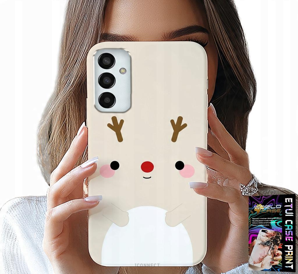 Etui Do Samsung Galaxy M13 4G - Reniferek, Renifer, Świąteczne Wzory