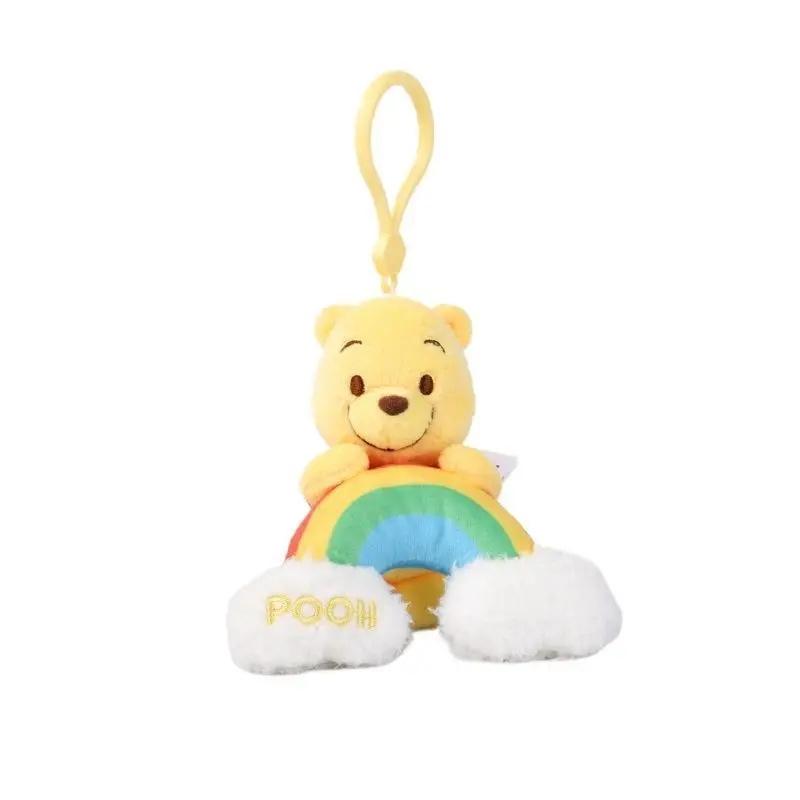 Cute Strawberry Bear Winnie the Pooh Plush Toys Small Pendant Key Chains Stuffed Animals School Bag Hanging Gifts Kids Toys
