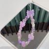 Cute Heart Beaded Bracelet Acrylic Colorful Bowknot Flower Butterfly Sweet Pearl Mobile Phone Shell Accessories Anti-Lost Chain