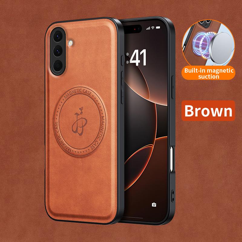 PU Leather Wireless Charging Magnetic Case for Samsung Galaxy A56 A36 A26 A16 5G A55 A35 Protective Cover Hard Back Shell Coque
