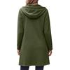 Manteau long à capuche zippé décontracté pour femme avec poches pour un usage quotidien